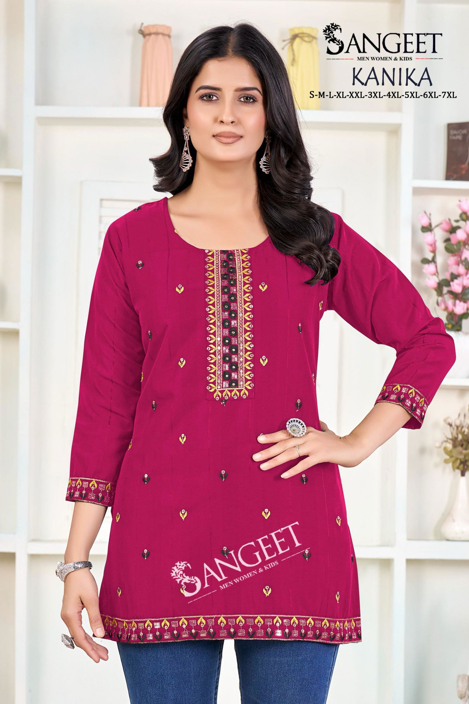 Kanika By Sangeet Heavy Rayon Embroidery Designer Kurti Suppliers In India