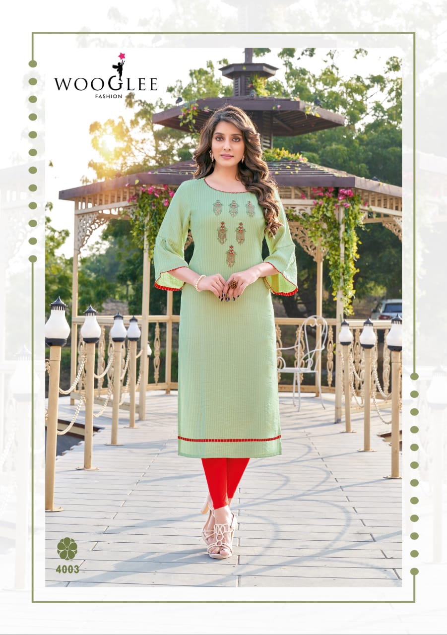 Wooglee Flora Fancy Designer Party Wear Designer Kurti Collection