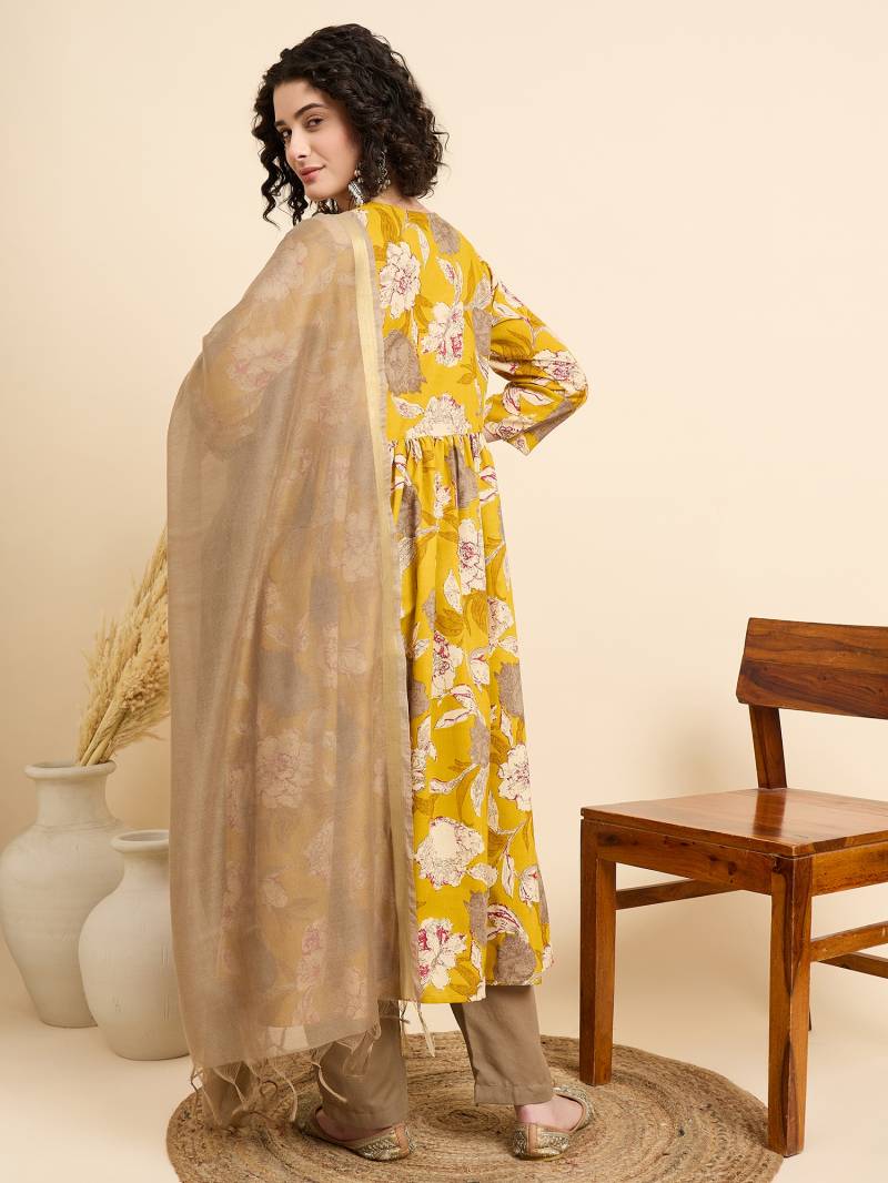 Dhruvi 285 Rayon Printed Kurti With Bottom Dupatta Exporters In India