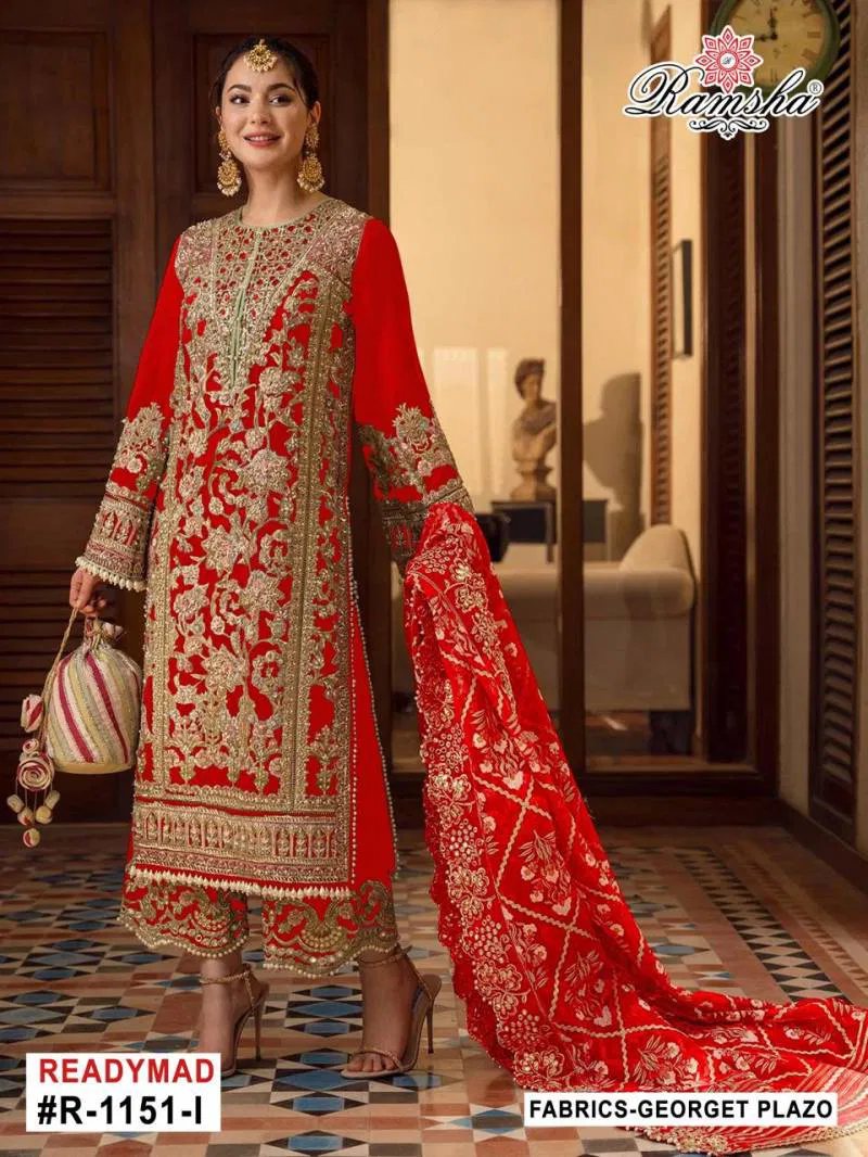 Ramsha R 1151 I To L Georgette Ready Made Suits Wholesale Suppliers In Mumbai