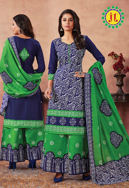 Jt Batique Special 20 Cotton Designer Regular Wear Kurti with Bottom and Dupatta Collections
