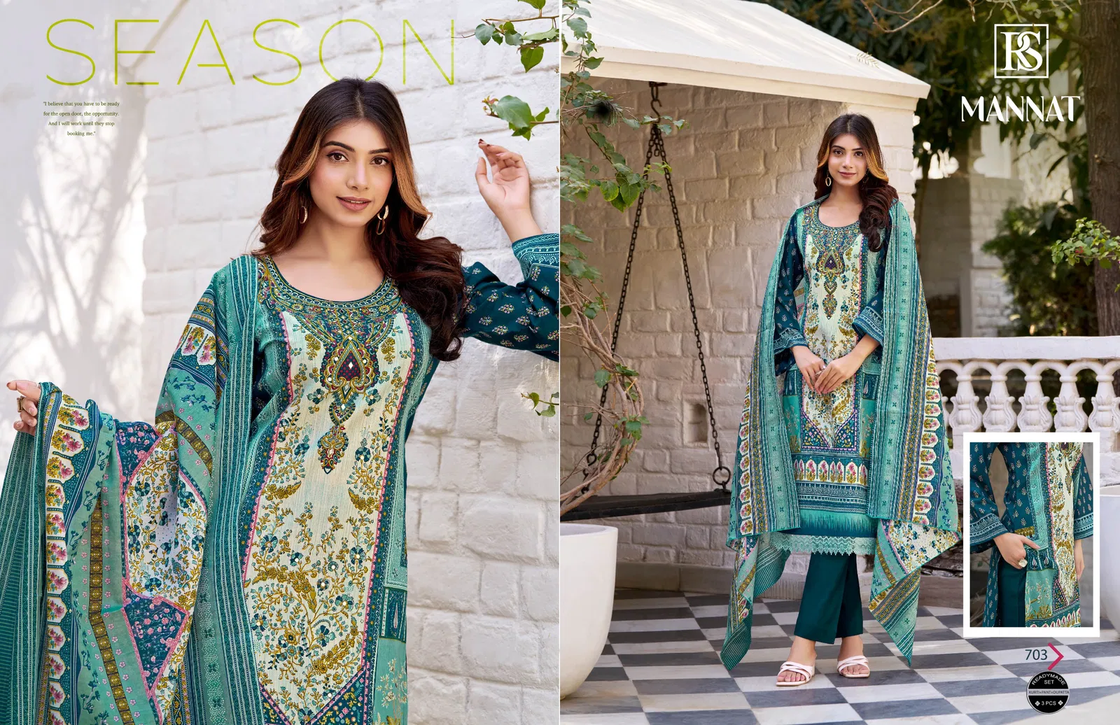 Mannat By Rangi Sangi Cotton Pakistani Kurti With Bottom Dupatta Wholesale Online