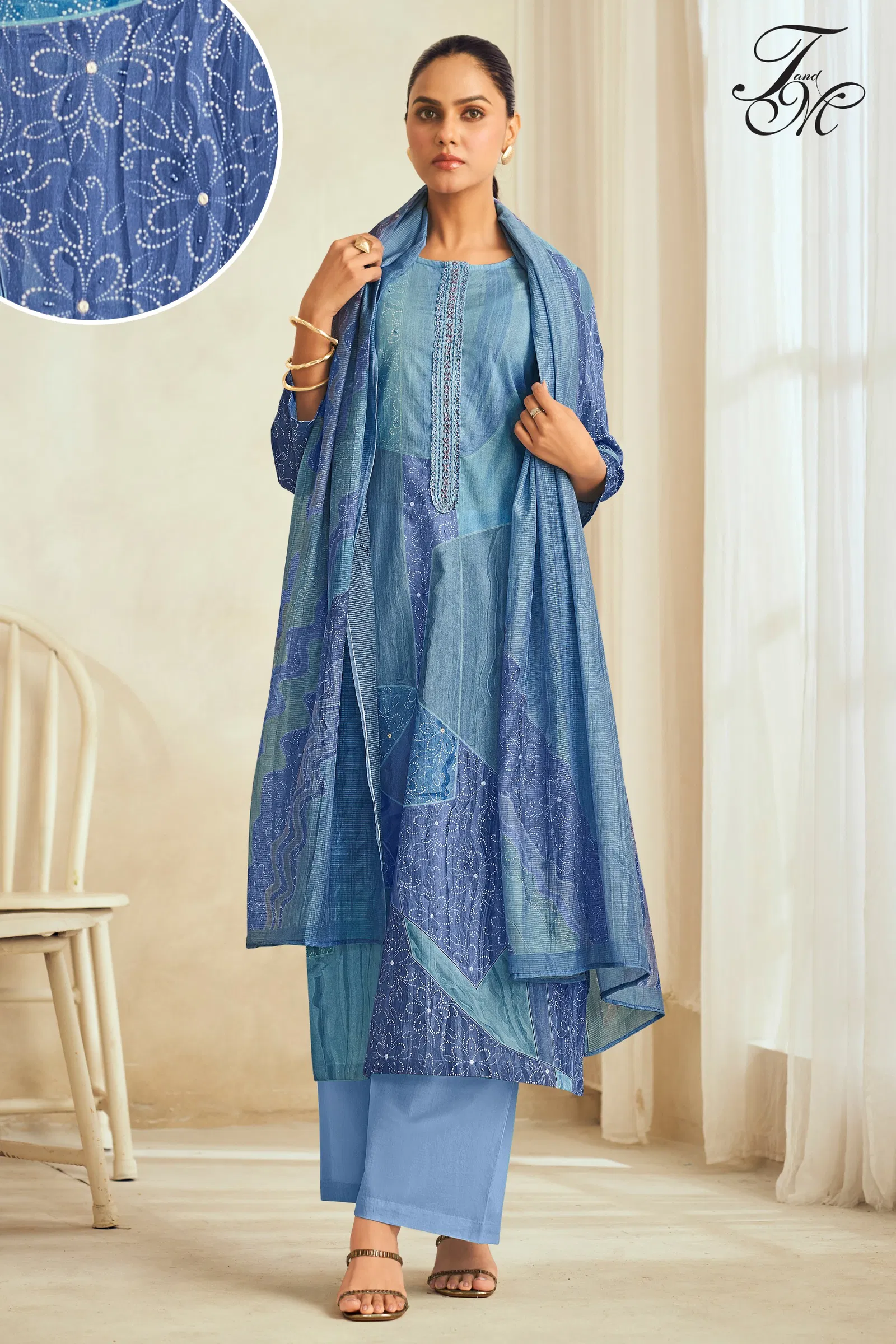 Aleena By T&M Cotton Lawn Embroidery Dress Material Wholesalers In Delhi
