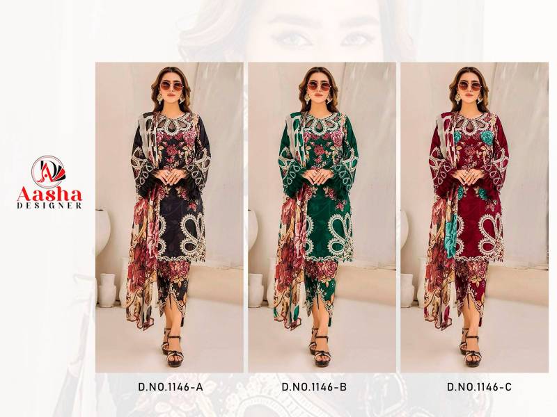 Aasha 1146 Hit Colours Cotton Dupatta Pakistani Suits Wholesale Price In Surat