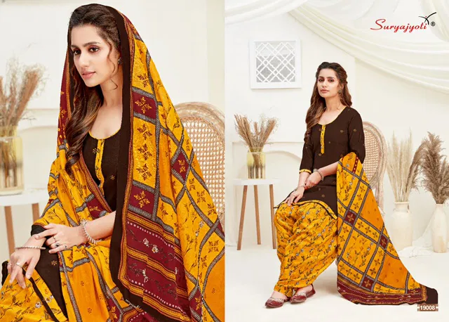 Suryajyoti Patiala Kudi 19 Latest fancy Regular Wear Printed Cotton Dress Material Collection
