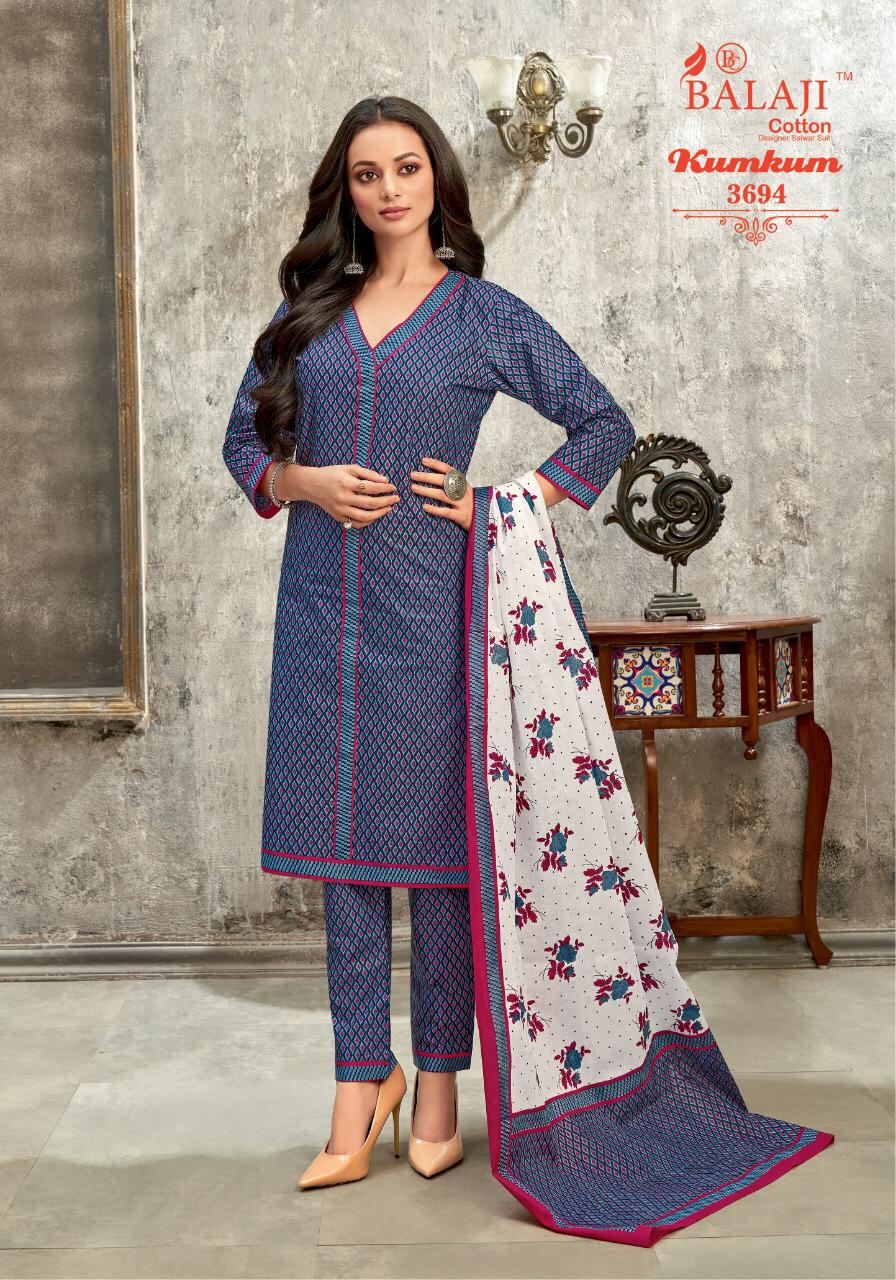 Balaji Cotton KumKum 25 Latest Fancy Designer Regular Casual Wear Cotton Printed Dress Material Collection
