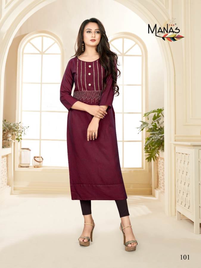 Manas Priyal Vol 7 Latest Designer Casual Wear Kurtis Collection With Embroidery Work 