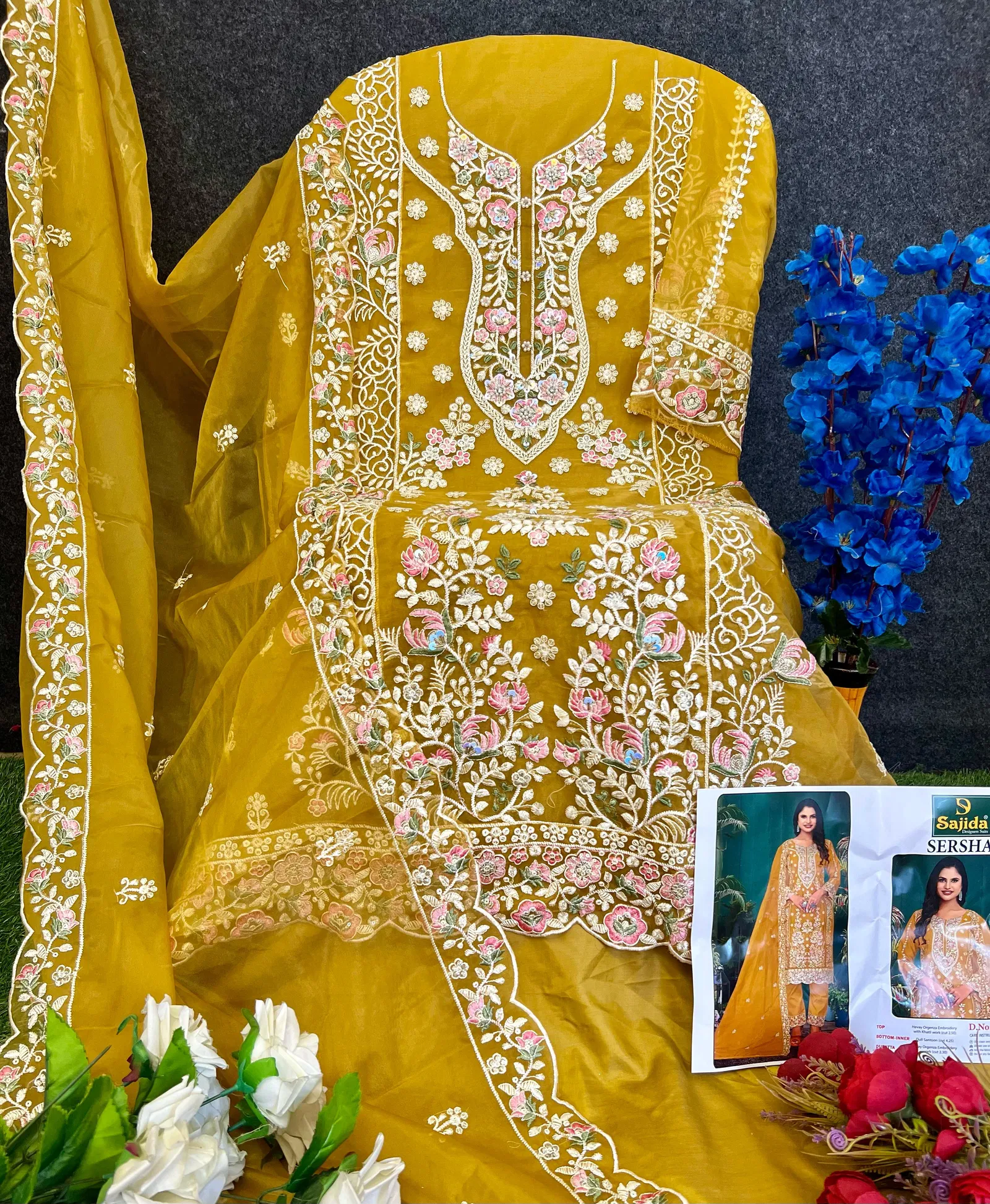 Sersha by Sajida Organza Wholesale Pakistani Salwar Kameez In India