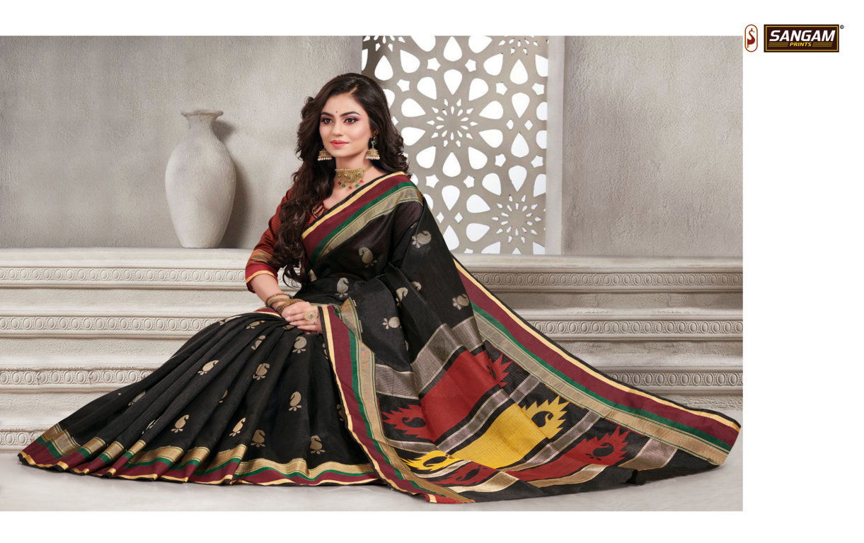 Sangam Shantiniketan Latest Heavy Designer Festive Wear Handloom Silk Fancy Sarees Collection
