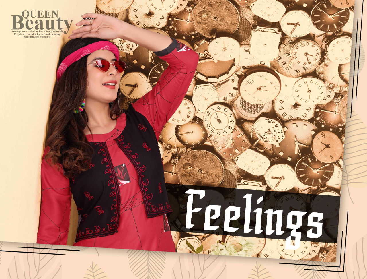 Feelings Fancy Designer Ethnic Wear Rayon Kurtis With Jacket Collection
