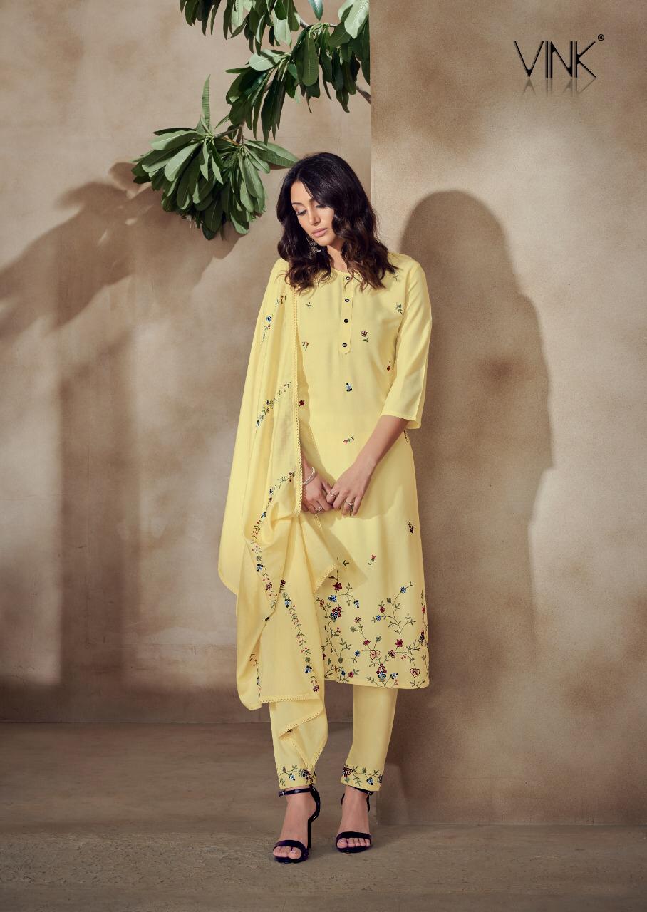 VINK WONDER Fancy Heavy Festive Wear Premium Rayon Kurta With Pant Readymade Collection 
