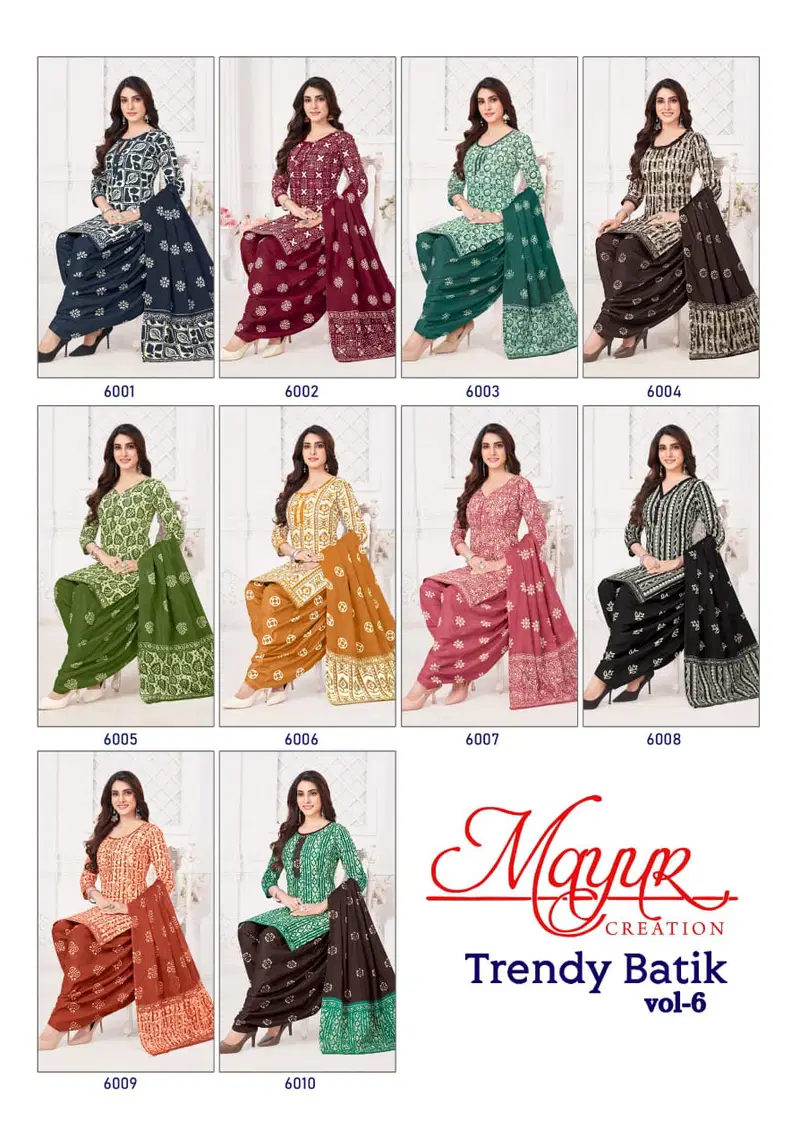 Trendy Batik Vol 6 By Mayur Cotton Wholesale Dress Material Suppliers In Mumbai