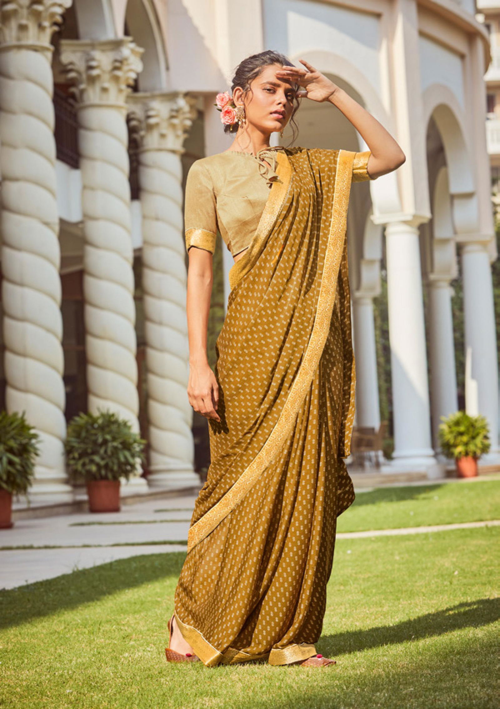 Shangrila Veronica Georgette Fancy Ethnic Wear Designer Printed  Saree Collection
