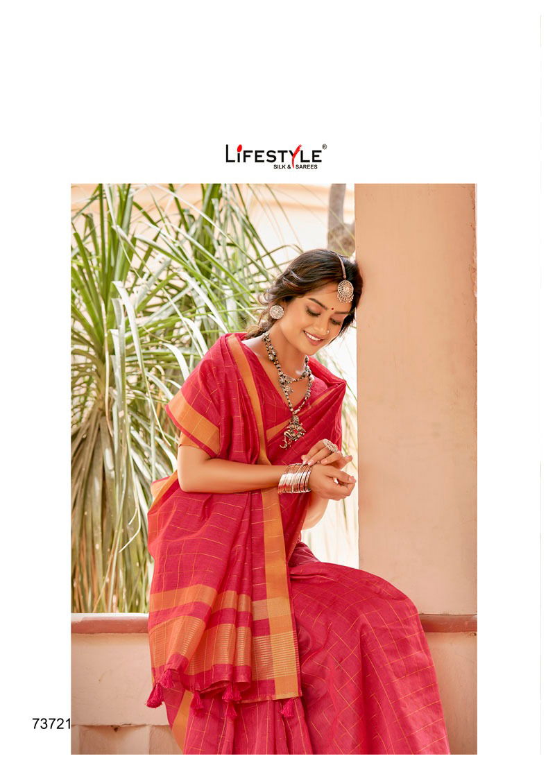 LIFESTYLE RAJSHREE Latest Fancy Designer casual Wear Cotton Jari Saree Collection
