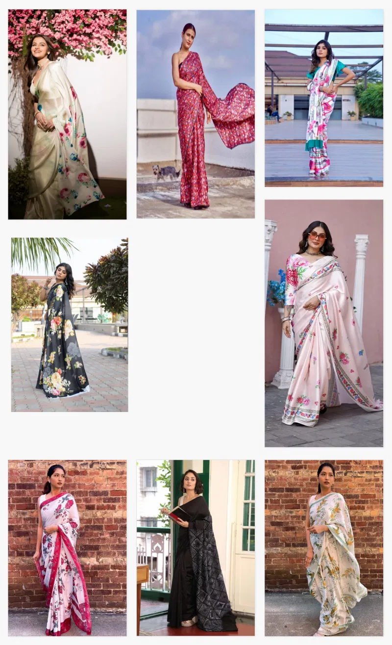 Sf Sizzler 4 Party Wear Satin Digital Printed Saree Wholesale Price In Surat