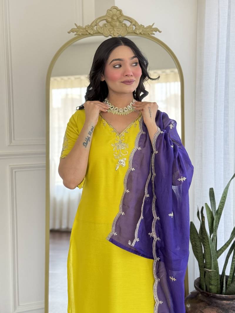 Dhuchandani 01 Viscose Chanderi Kurti Bottom With Dupatta Wholesale Clothing Distributors In India