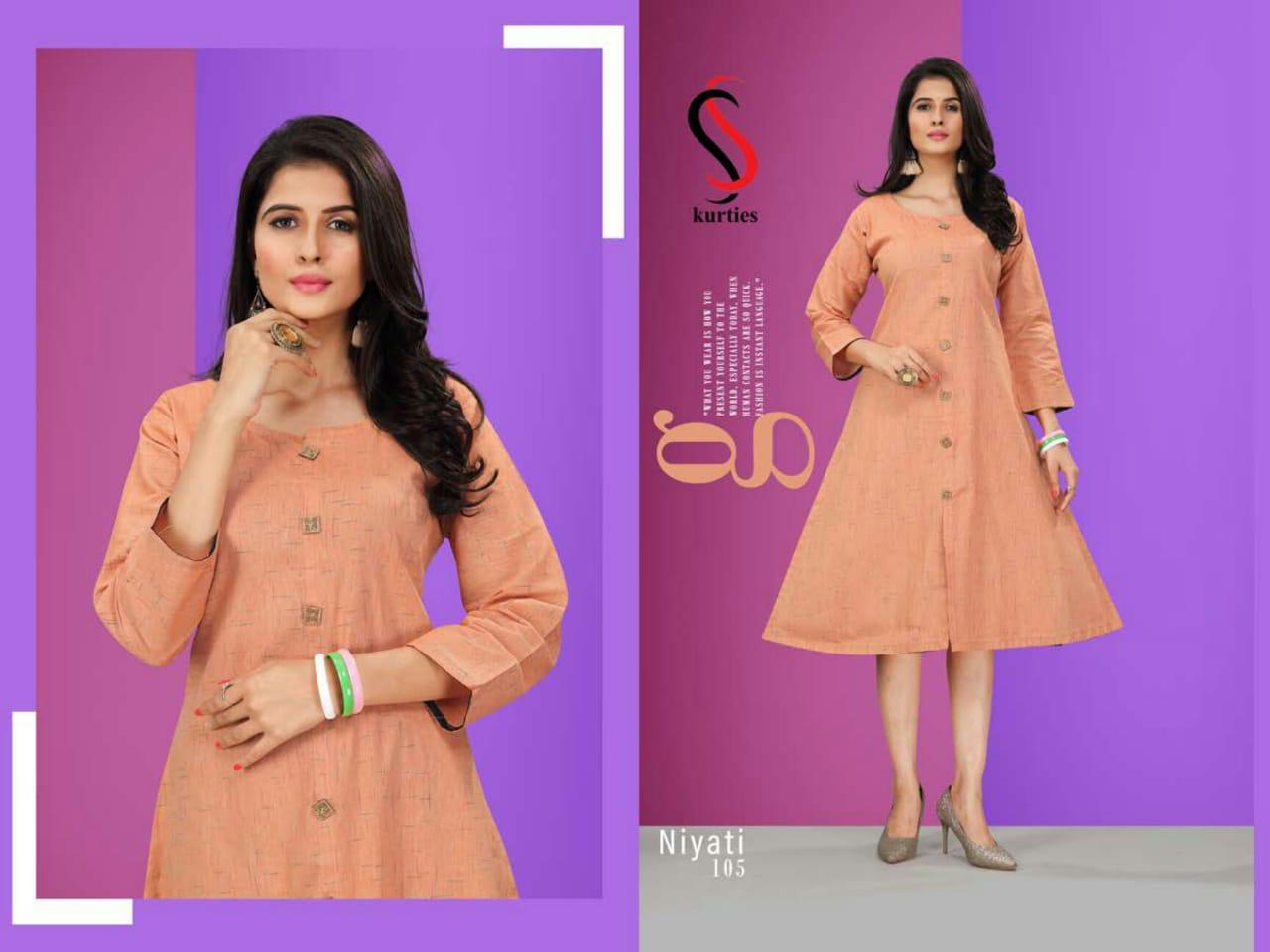 SS Niyati Latest Anarkali Style Three Fourth Hand Stylish Kurtis Collection  