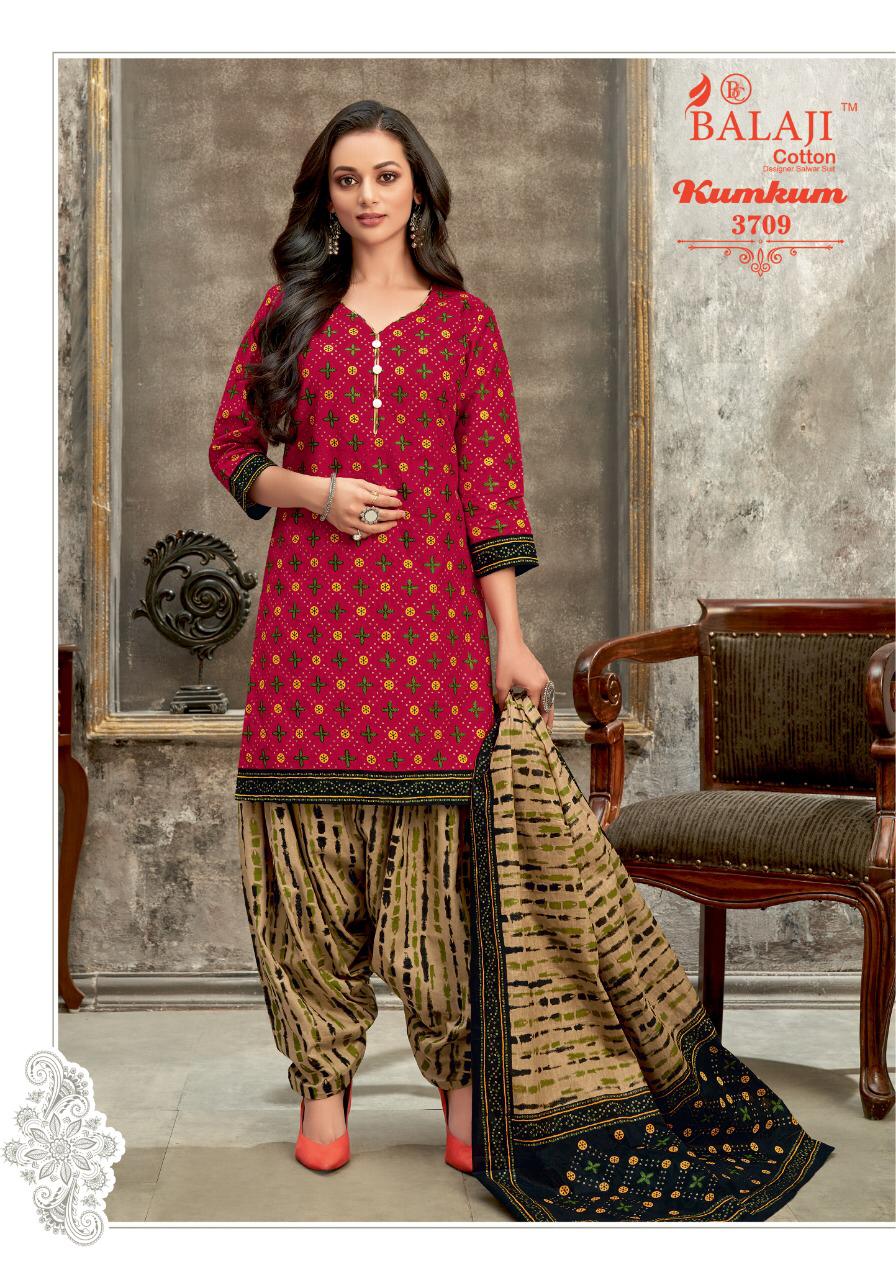 Balaji Cotton KumKum 25 Latest Fancy Designer Regular Casual Wear Cotton Printed Dress Material Collection
