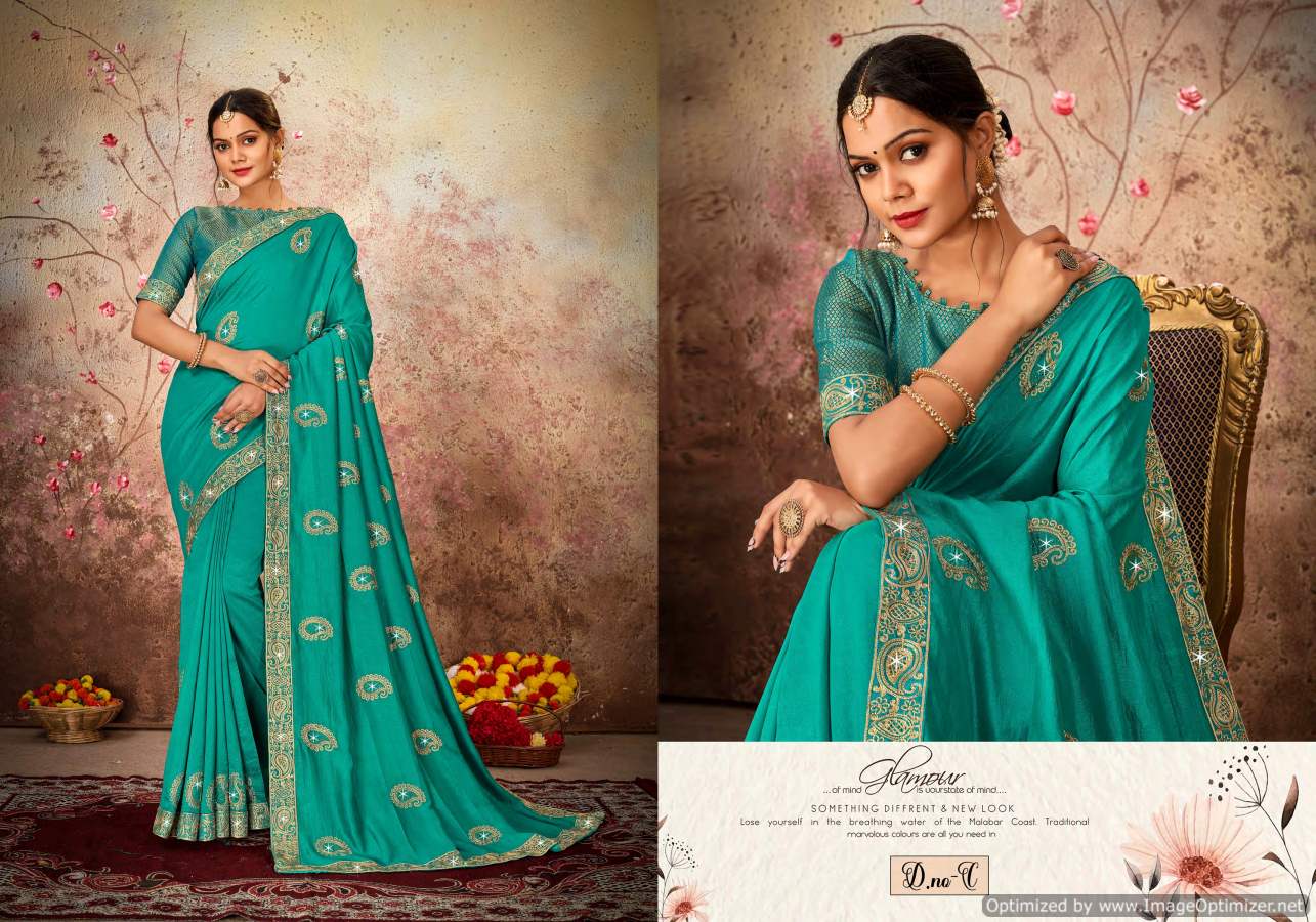 Shravya Avantika Exclusive Fancy Festive Wear Vichitra Silk Saree Collection