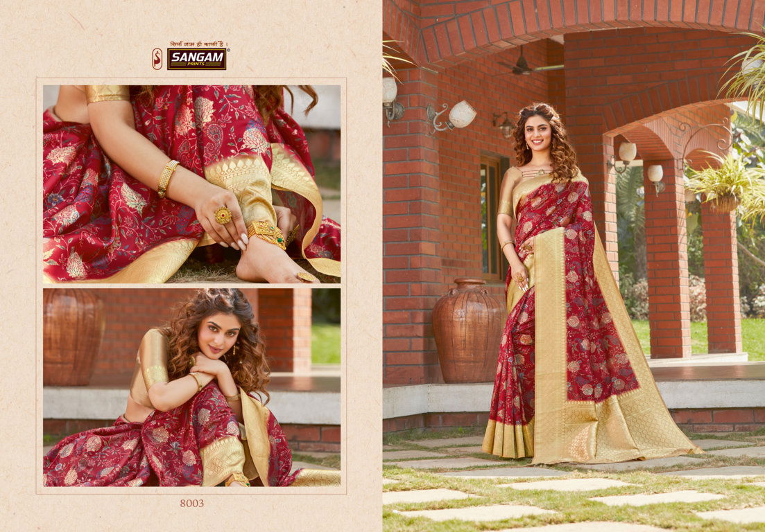 Sangam Adrak Latest Fancy Wedding Wear Digital Printed Silk Sarees Collection