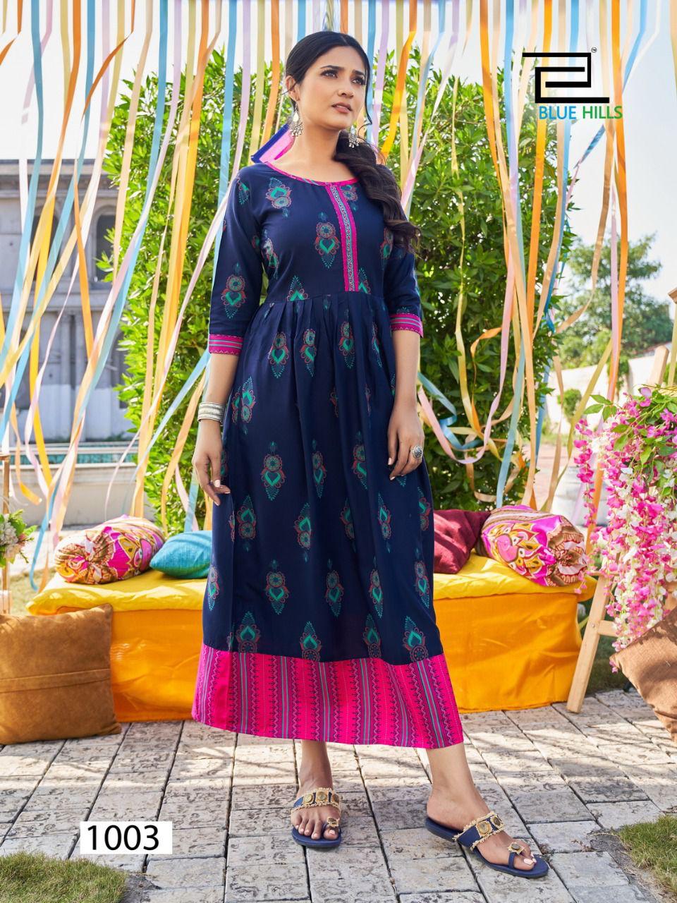 Blue Hills Khwaab 3 Fancy Party Wear Rayon Long Anarkali Kurti Collection