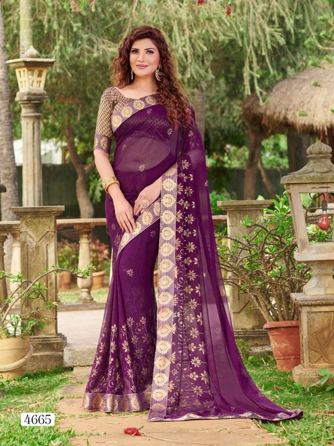Priya Paridhi Libaas Vol 4 Latest Party Wear Designer Foil Print With Lace Border Saree collection 