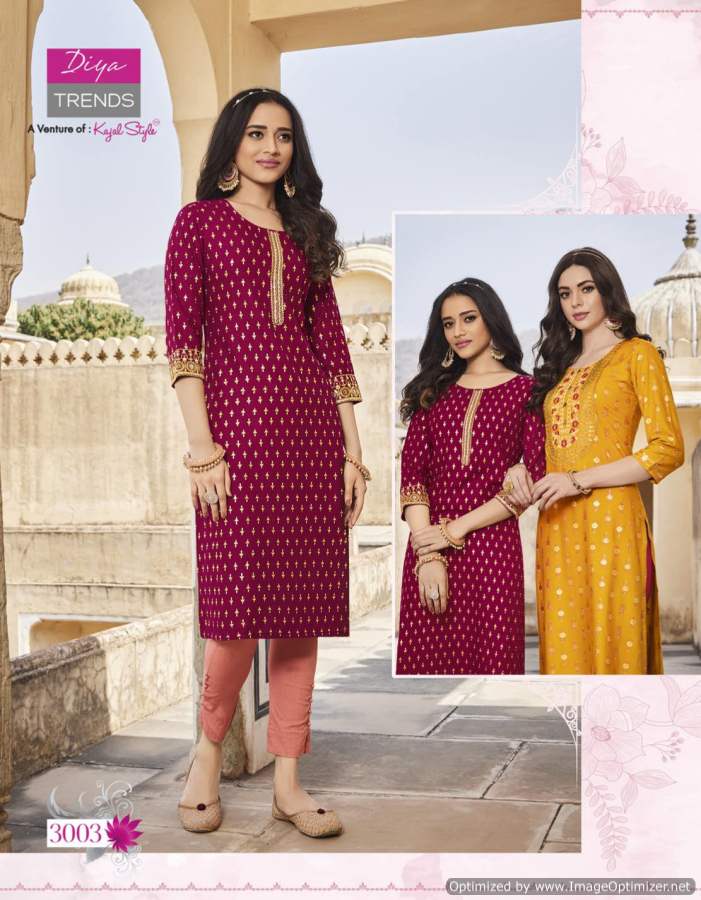 Victorias 3 New Ethnic Wear Rayon Embroidery Designer Kurti Collection