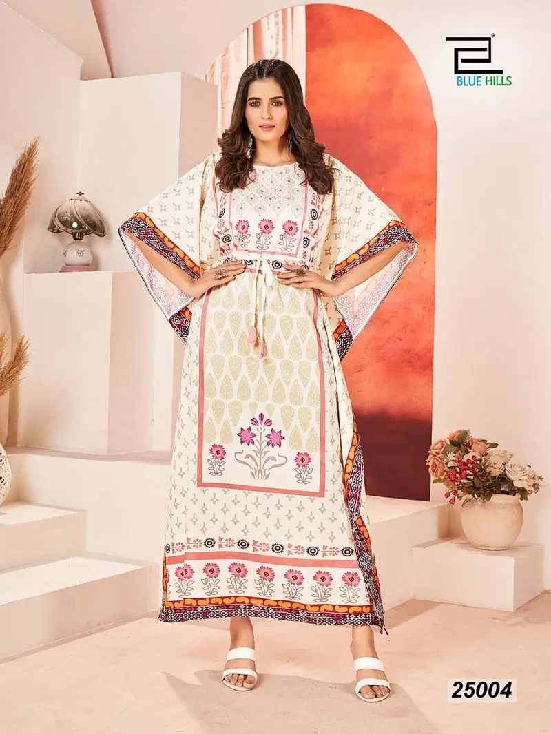 Blue Hills Stare Vol 25 Printed Kaftan Kurti Collection
