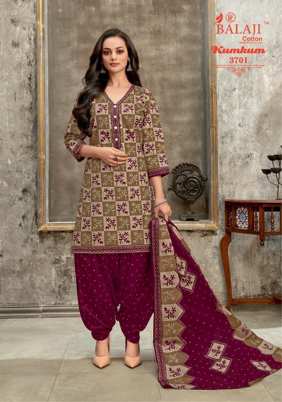 Balaji Kumkum 25 Casual Wear Pure Cotton Printed Dress Material Collection
