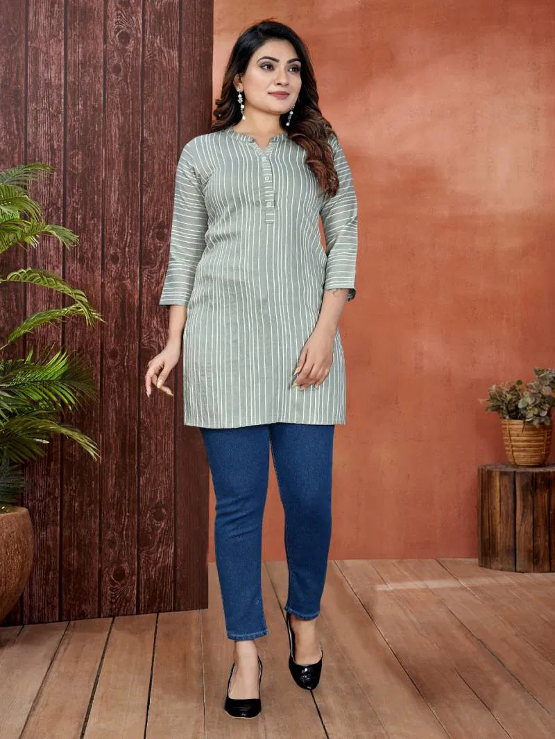 Nina F 02 Mix Cotton Fancy Short Kurti Wholesale In India