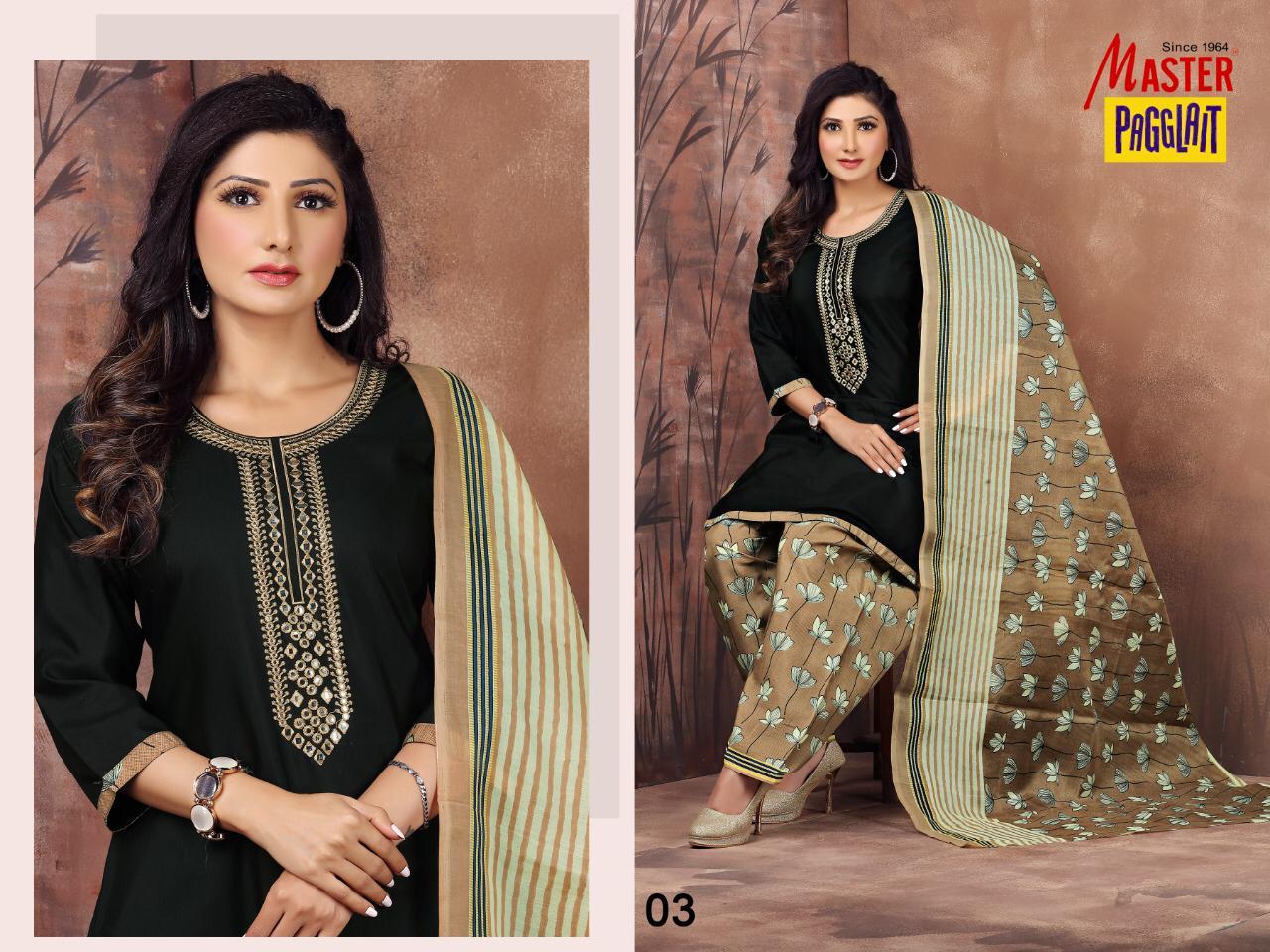 Master Pagglait Latest Fancy Casual Regular Wear Readymade Cotton Printed salwar Suit Collection
