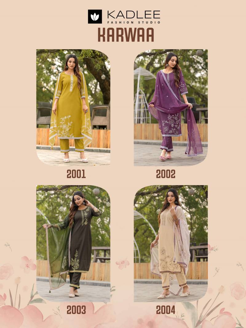Karwaa By Kadlee Viscose Weaving Kurti With Bottom Dupatta Orders In Indis