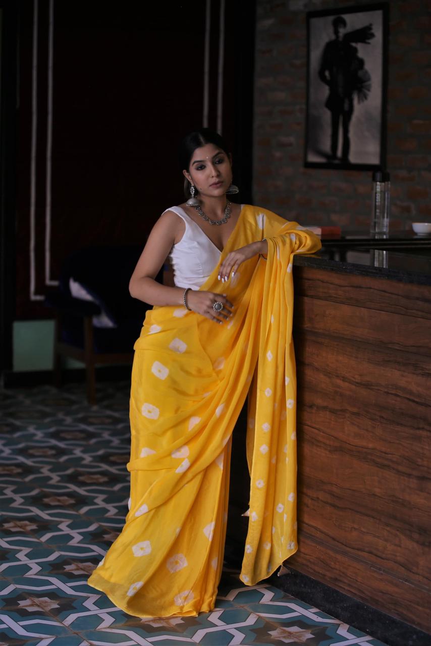 DF 94 Bandhej Printed Cotton Daily Wear Sarees Catalog