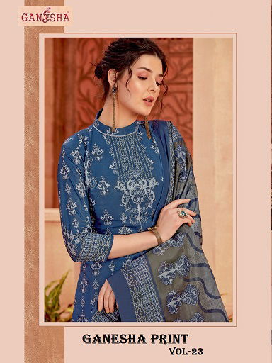 Ganesha Print 23 Latest Designer Printed Cotton Dress Material Collection