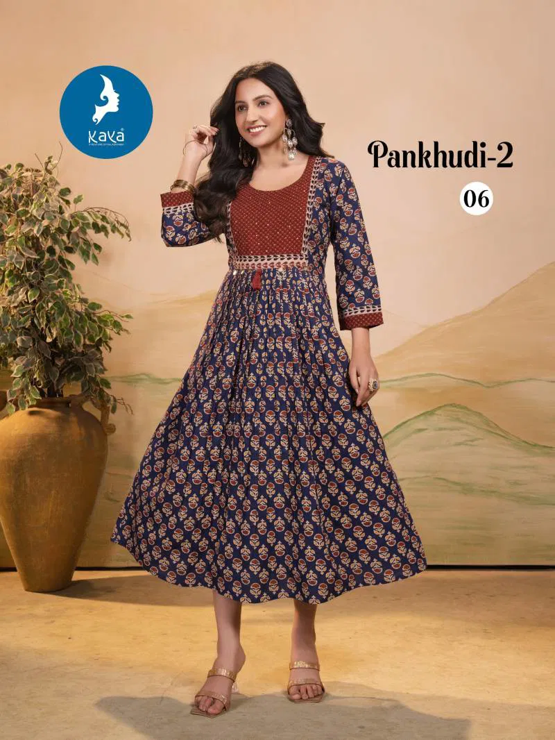 Pankhudi 2 By Kaya Printed Casual Wear Kurti Wholesale Market Surat