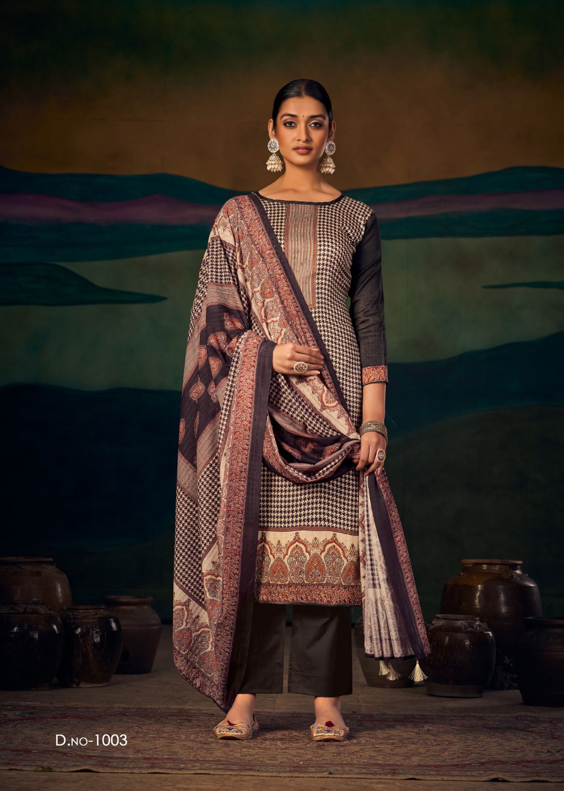 Zara Jam Stain Digital Printed Dress Material Catalog