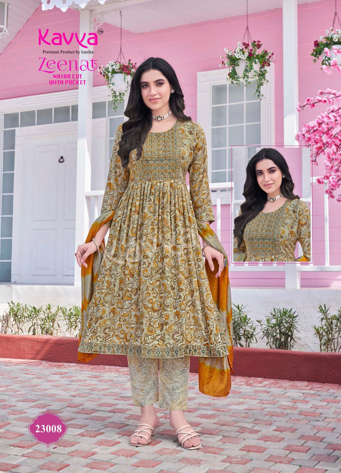 Zeenat Vol 23 By Kavya Printed Kurti Bottom With Dupatta Wholesale Manufacturer