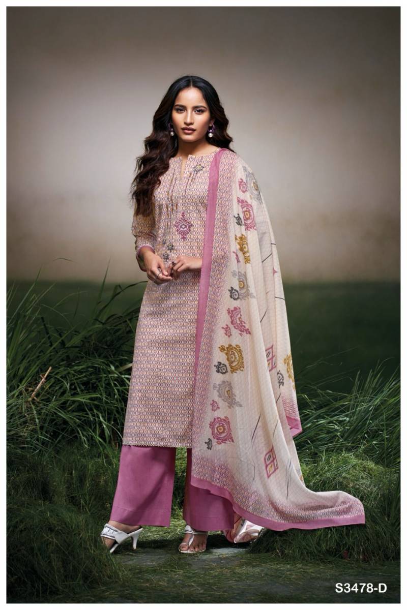 Azaria By Ganga Cotton Printed Embroidered Salwar Suit Wholesalers In Delhi