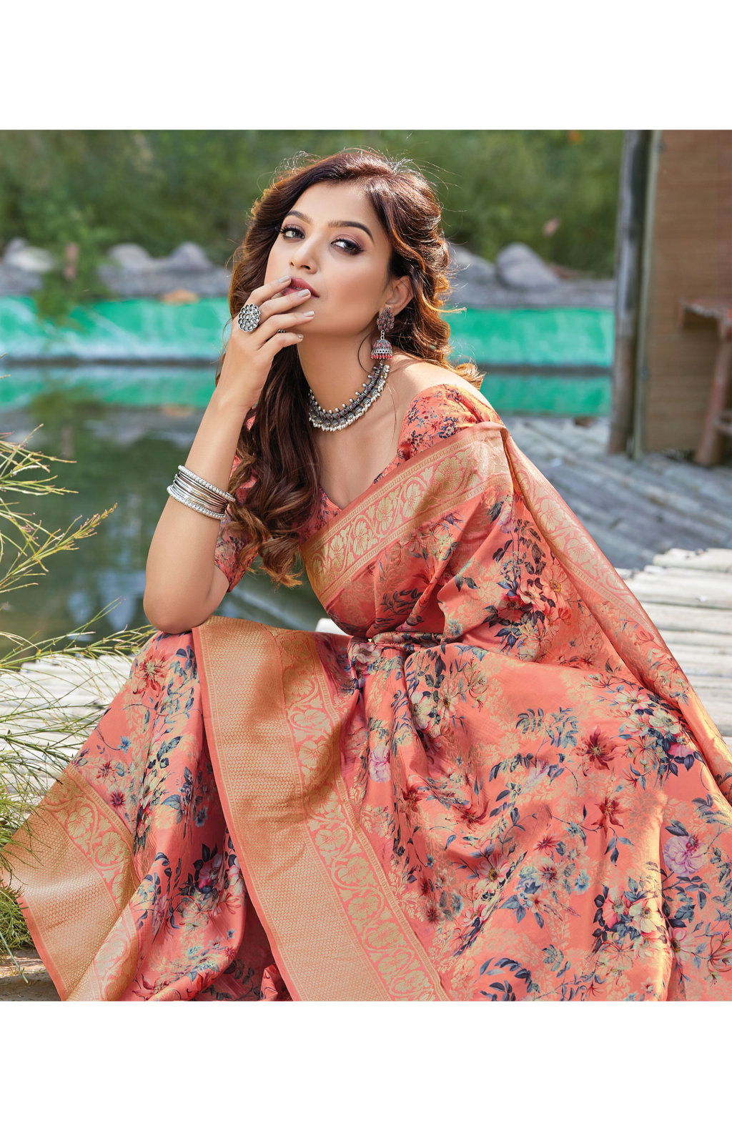 Sangam Roop Shringar Latest Fancy Festive Wear Digital Print Silk And Reshm Thread work Sarees Collection