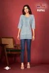 Rupal By Tunic House Viscose Rayon Chikankari Kurta Wholesale Shop In Surat