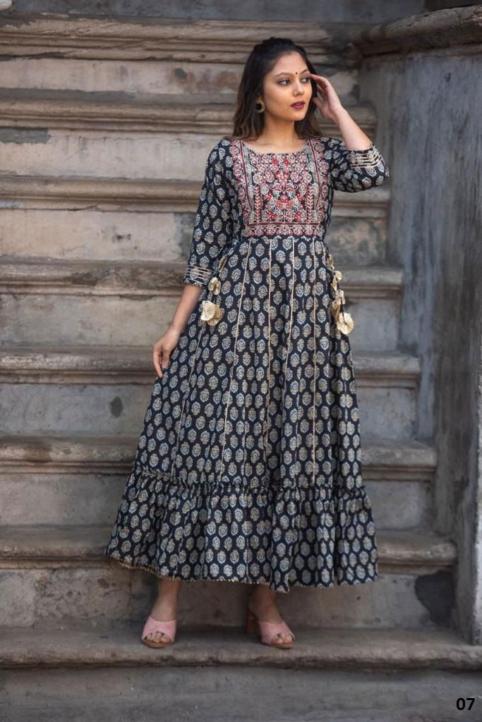 Trending Floor 1 Latest Designer Ethnic Wear Cotton Anarkali Long Kurti Collection