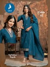 Nishita By Kaya Vertican Kurti With Bottom Dupatta Wholesale Price In Surat