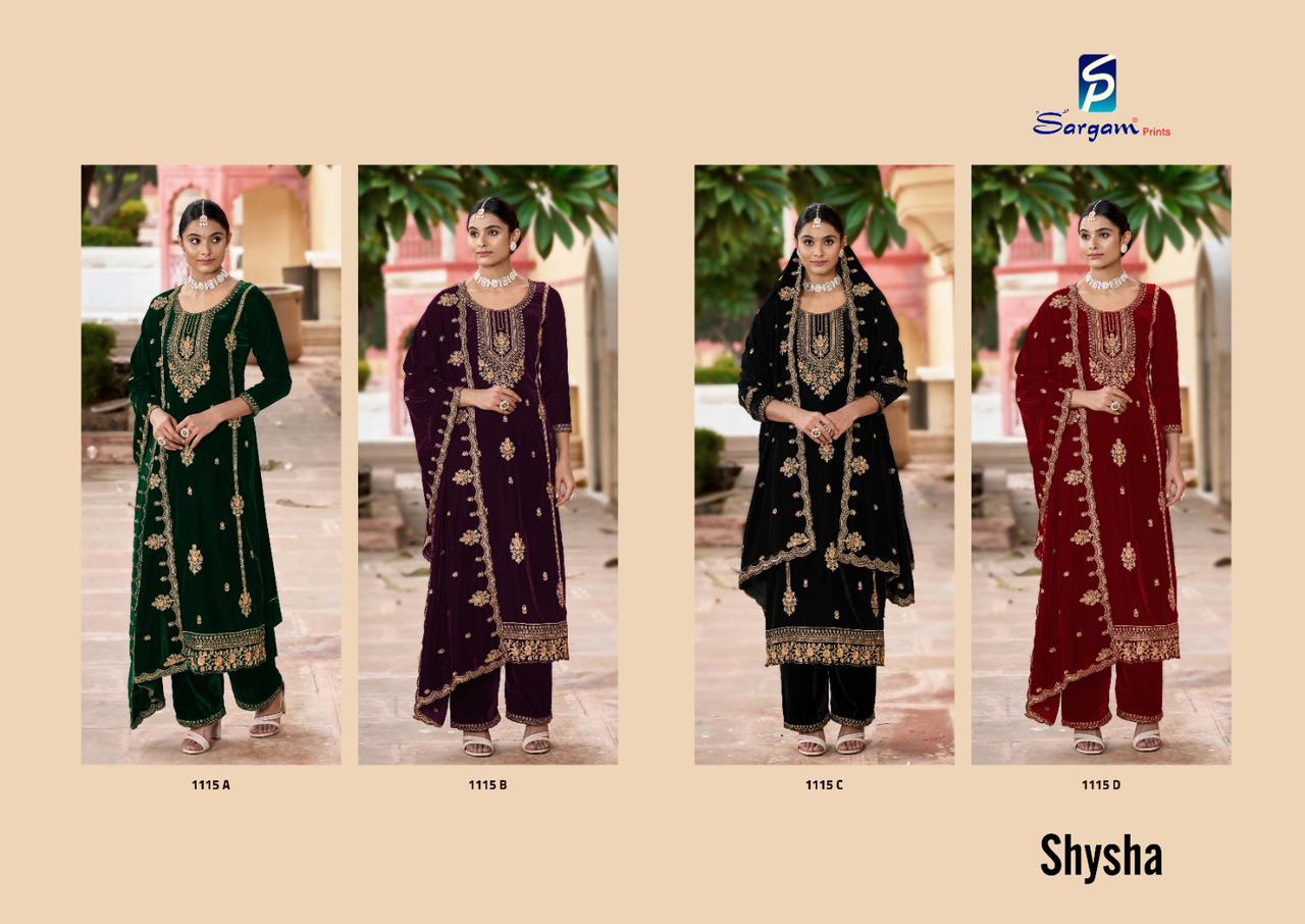 Shysha By Sargam Heavy Velvet Wedding Salwar Suits Catalog