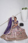 Purple Colour Organza Tissue Designer Bridal Lehenga With Blouse And Dupatta Bulk Orders In India Kf 2156