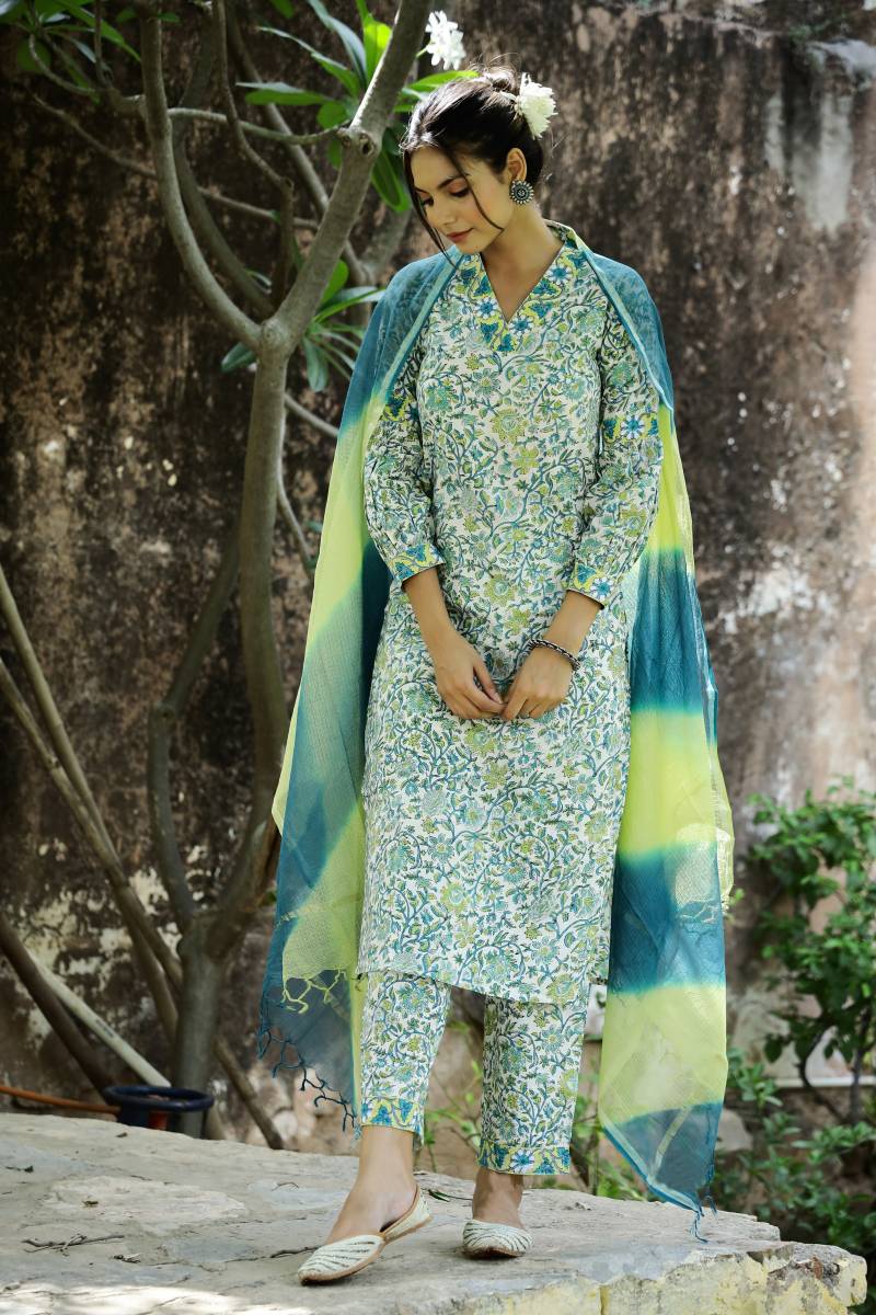 Sku Sp164 Roman Slub Flower Printed Kurti Bottom With Dupatta Wholesale Clothing Suppliers In India