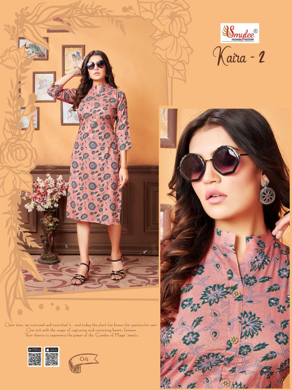 Smylee Kaira 2 Latest Fancy Casual Regular Wear Rayon Printed Kurtis Collection
