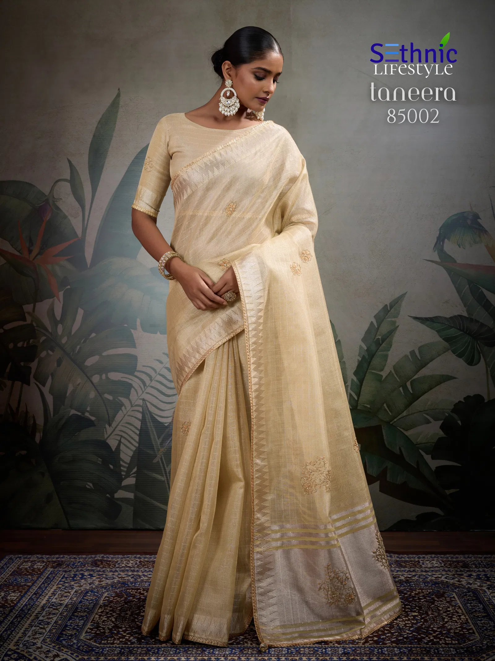 Taneera By Sethnic Linen Tissue With Weaving Saree Wholesalers In Delhi