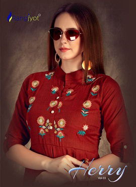 Ranjyot Herry Vol 3 Latest Designer Anarkali Style Kurtis Collection 
