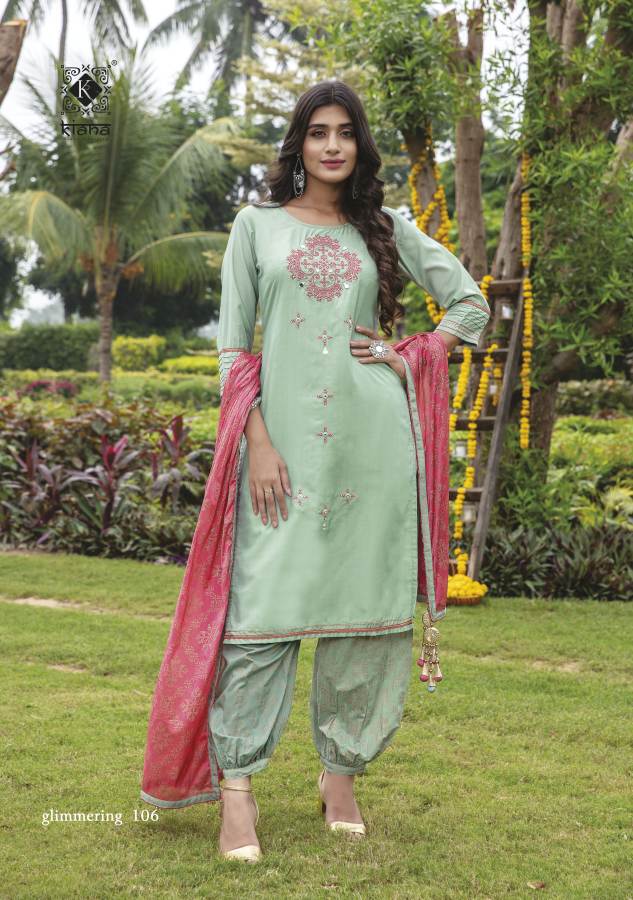 Kiana Glimmering Maslin Designer Festive Wear Ready Made Dress Collection