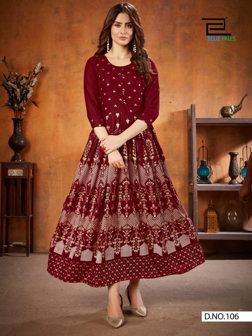 VEE FAB WALKWAY EDITION VOL-11 Party Wear Rayon Foil Print Designer Kurtis Collection